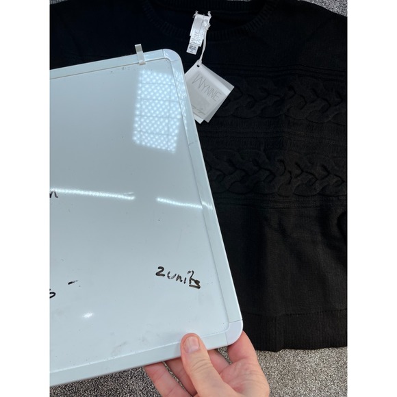 Marla Wynne Layers Oversized Black Cable Knit‎ Pullover Sweater XL - Picture 5 of 12